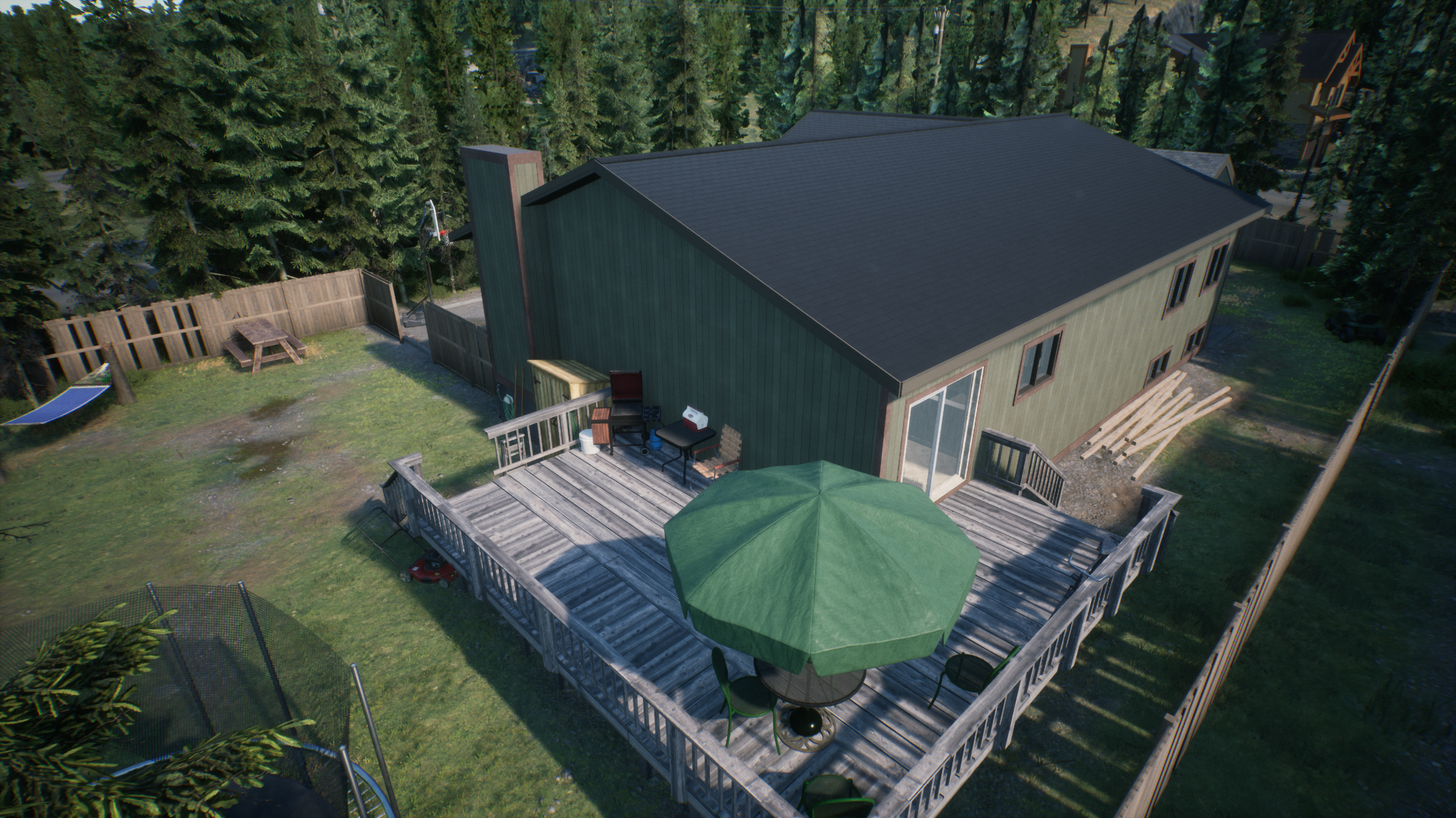 Backyard deck during the day in Exshaw in Dead Matter